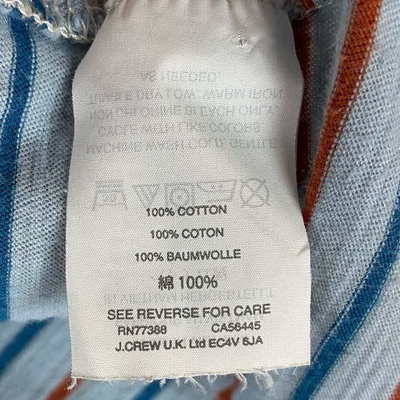 Madewell Light Blue Striped Pastel V-Neck Baby Tee - Picture 6 of 8